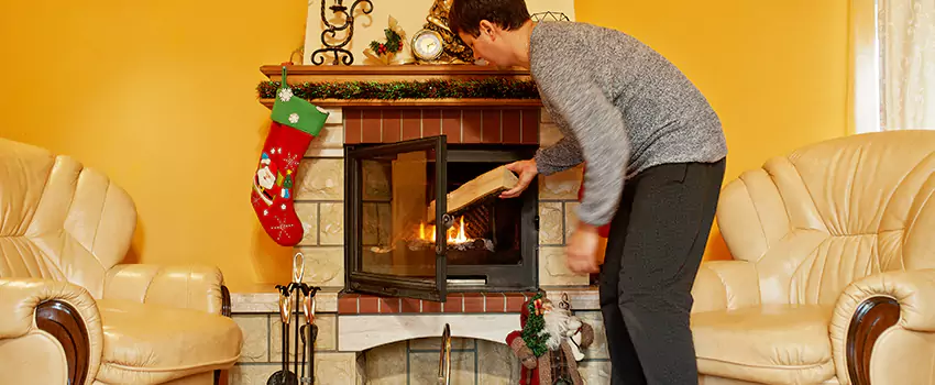 Rusted Metal Fireplace Restoration in Rosemead, California